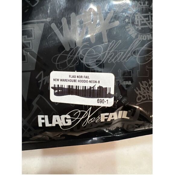 Flag Nor Fail NWT New Warehouse Hoodie in Neon Yellow/Green Unisex Size Small - Picture 7 of 7